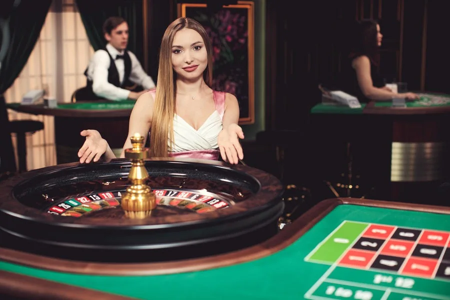 Tampilan meja dealer langsung untuk permainan kasino live
