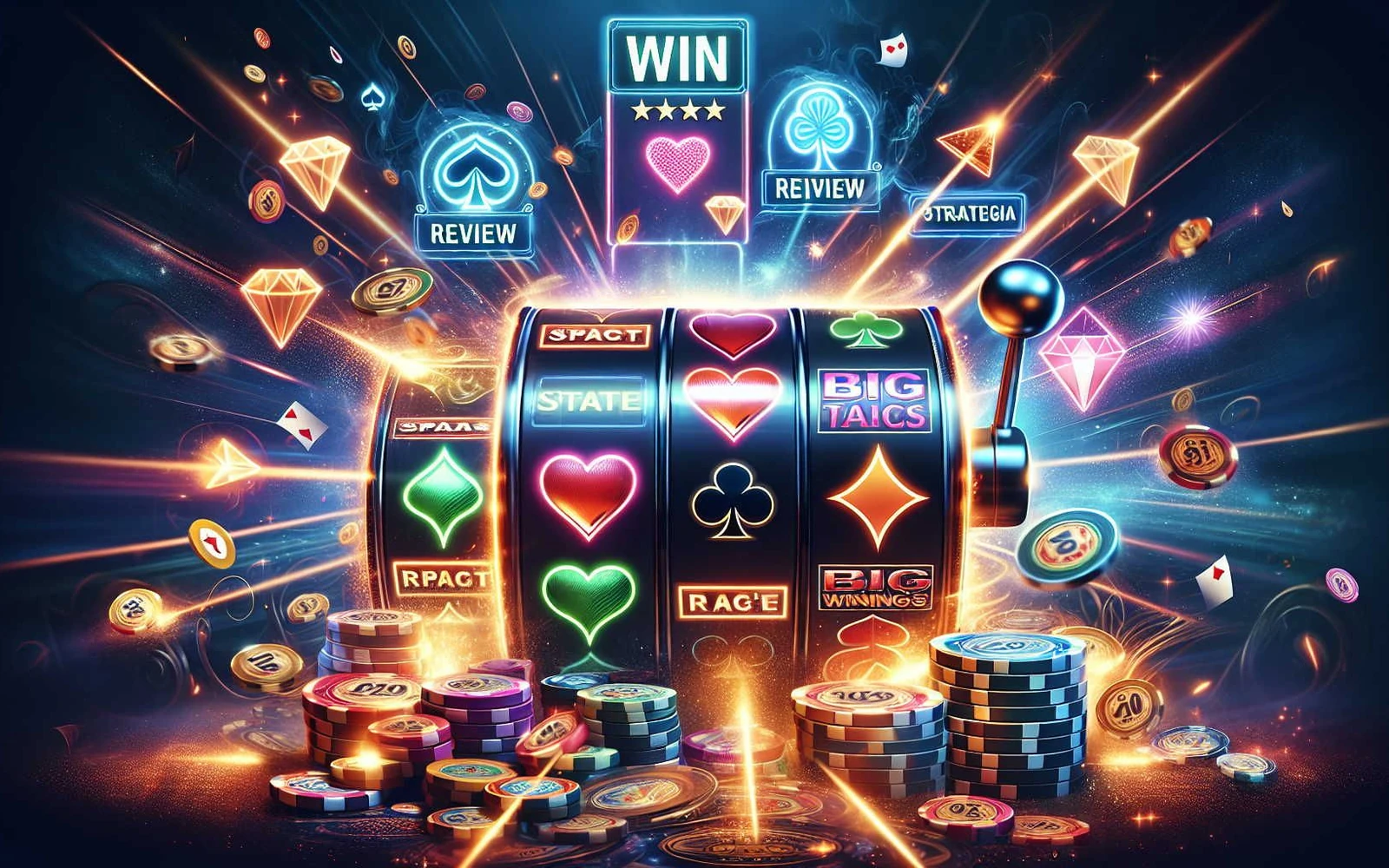 Reel slot digital dengan simbol bonus dan latar permainan